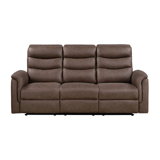 8360BRW-3 Double Reclining Sofa with Drop-down Cup Holders - 8360BRW-3