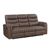 8360BRW-3 Double Reclining Sofa with Drop-down Cup Holders - 8360BRW-3