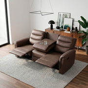 8360BRW-3 Double Reclining Sofa with Drop-down Cup Holders - 8360BRW-3