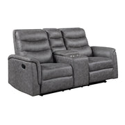 8360GRY-2 Double Glider Reclining Love Seat with  Center Console - 8360GRY-2