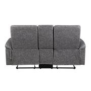8360GRY-2 Double Glider Reclining Love Seat with  Center Console - 8360GRY-2