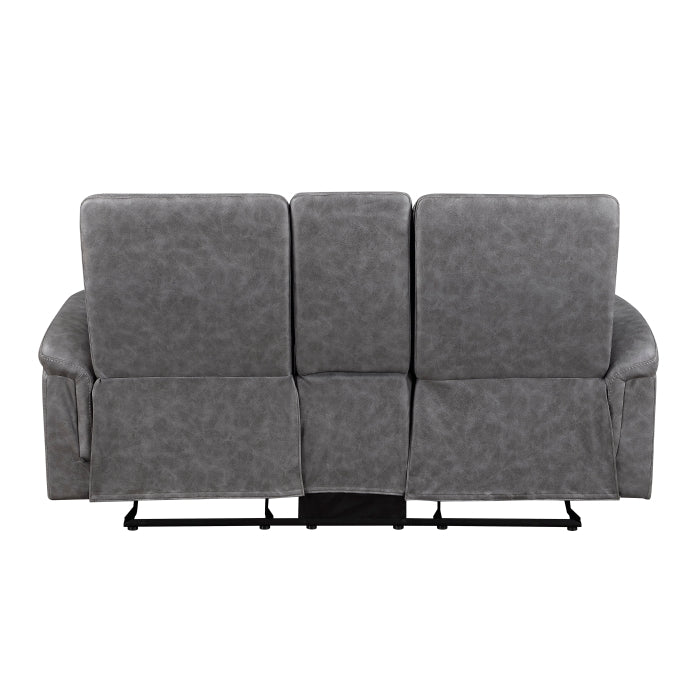 8360GRY-2 Double Glider Reclining Love Seat with  Center Console - 8360GRY-2