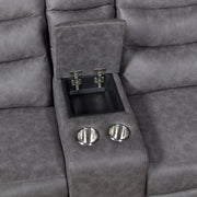 8360GRY-2 Double Glider Reclining Love Seat with  Center Console - 8360GRY-2