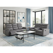 8360GRY-2 Double Glider Reclining Love Seat with  Center Console - 8360GRY-2