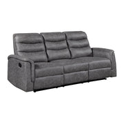 8360GRY-3 Double Reclining Sofa with Drop-down Cup Holders - 8360GRY-3