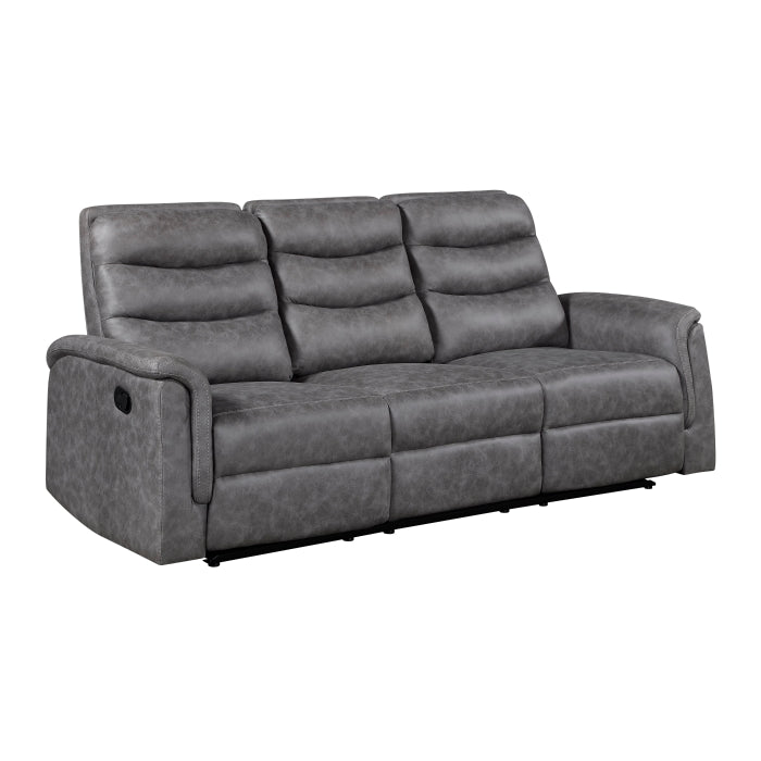 8360GRY-3 Double Reclining Sofa with Drop-down Cup Holders - 8360GRY-3