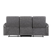 8360GRY-3 Double Reclining Sofa with Drop-down Cup Holders - 8360GRY-3