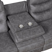 8360GRY-3 Double Reclining Sofa with Drop-down Cup Holders - 8360GRY-3