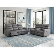 8360GRY-3 Double Reclining Sofa with Drop-down Cup Holders - 8360GRY-3