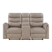 8360TPE-2 Double Glider Reclining Love Seat with  Center Console - 8360TPE-2