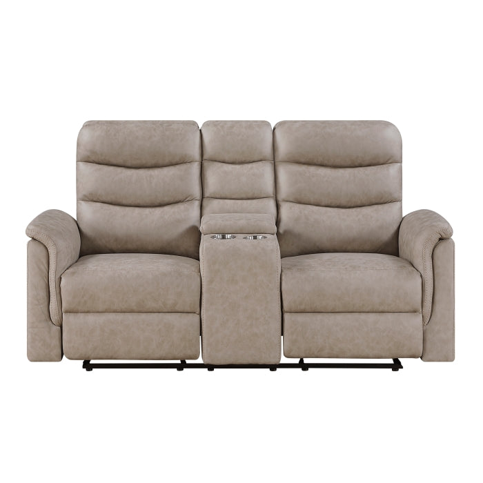 8360TPE-2 Double Glider Reclining Love Seat with  Center Console - 8360TPE-2