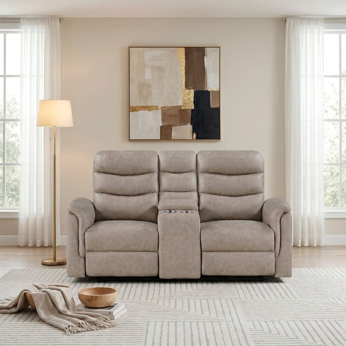 8360TPE-2 Double Glider Reclining Love Seat with  Center Console - 8360TPE-2