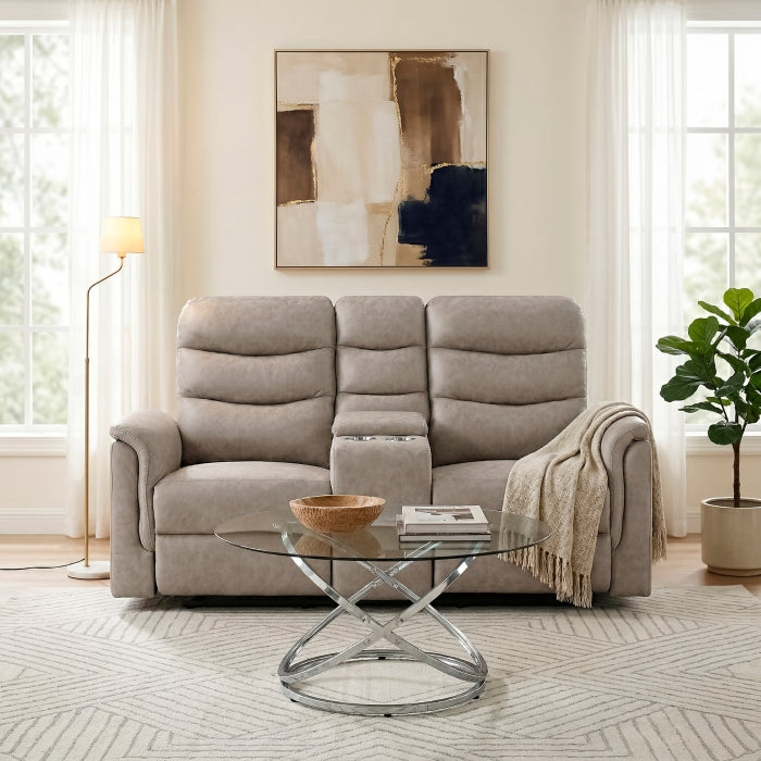 8360TPE-2 Double Glider Reclining Love Seat with  Center Console - 8360TPE-2