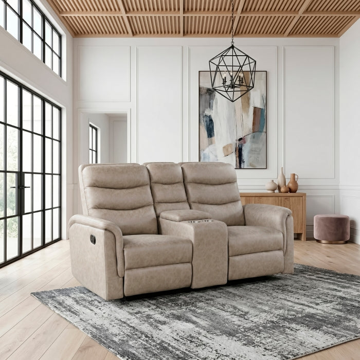 8360TPE-2 Double Glider Reclining Love Seat with  Center Console - 8360TPE-2