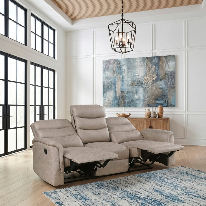 8360TPE-3 Double Reclining Sofa with Drop-down Cup Holders - 8360TPE-3