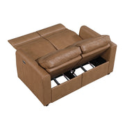 8368BRW-2A1PW* (4)Power Double Reclining Love Seat with Rounded Track Arms - 8368BRW-2A1PW*