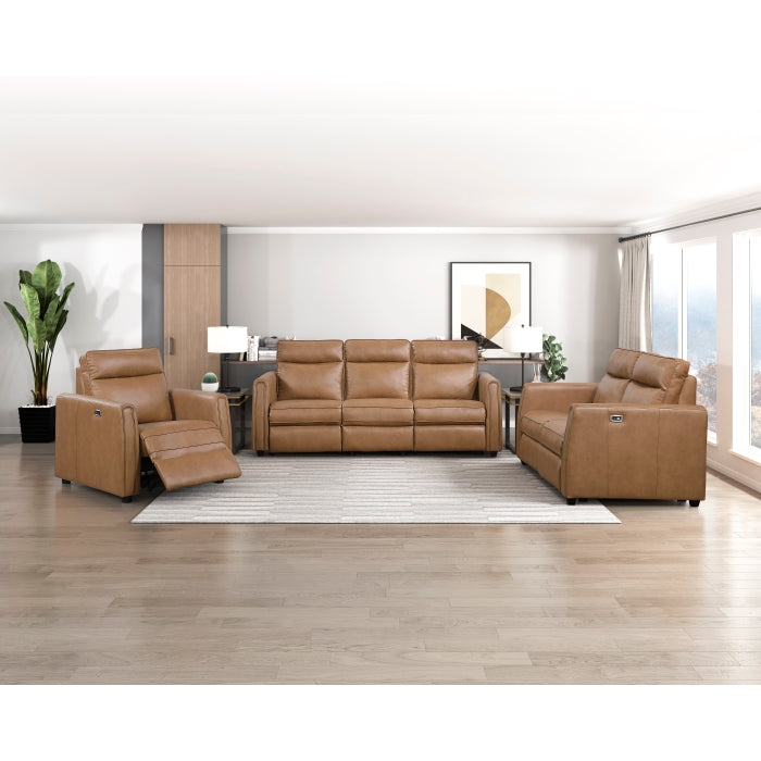 8368BRW-2A1PW* (4)Power Double Reclining Love Seat with Rounded Track Arms - 8368BRW-2A1PW*