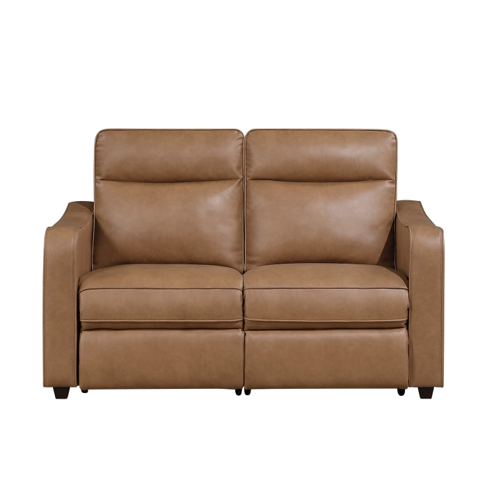8368BRW-2A2PW* (4)Power Double Reclining Love Seat with Curved Track Arms - 8368BRW-2A2PW*