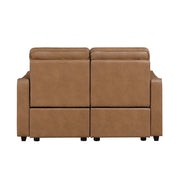 8368BRW-2A2PW* (4)Power Double Reclining Love Seat with Curved Track Arms - 8368BRW-2A2PW*