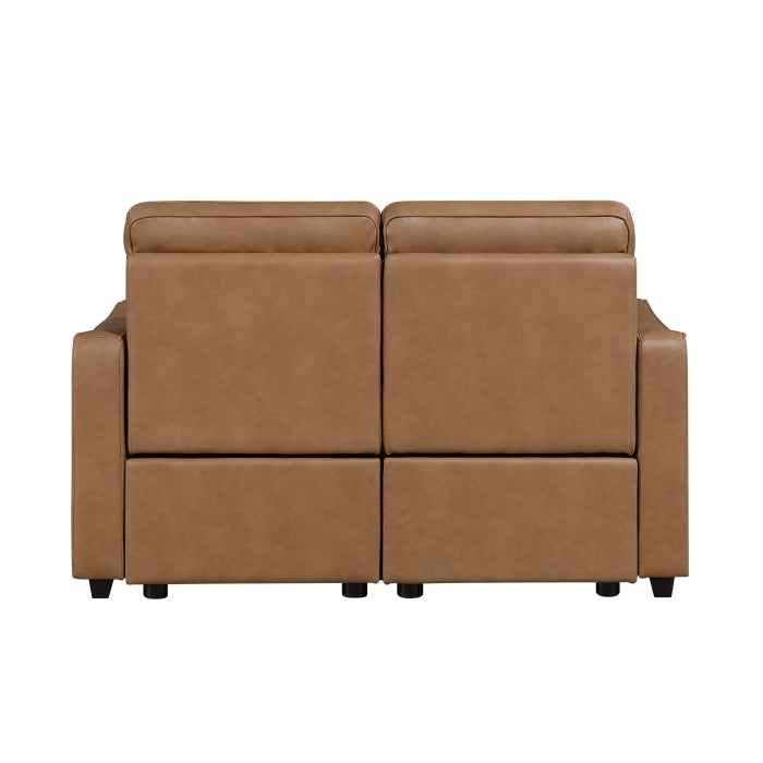 8368BRW-2A2PW* (4)Power Double Reclining Love Seat with Curved Track Arms - 8368BRW-2A2PW*