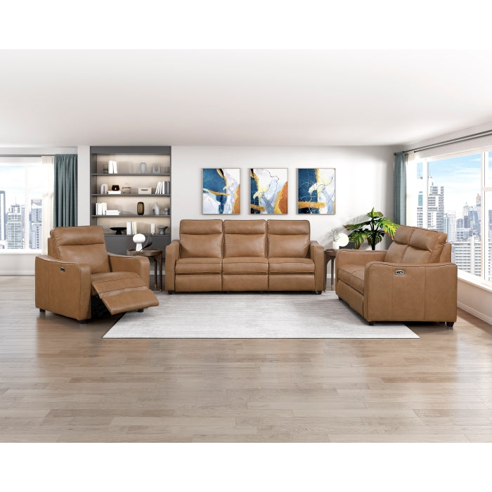 8368BRW-2A2PW* (4)Power Double Reclining Love Seat with Curved Track Arms - 8368BRW-2A2PW*