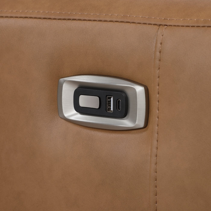 8368BRW-A1PW Power Reclining Chair with Rounded Track Arms - 8368BRW-A1PW