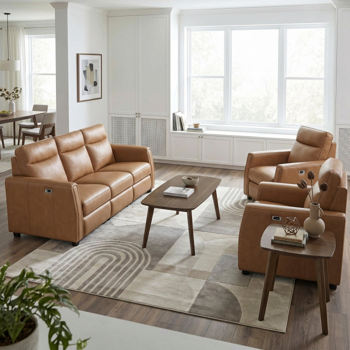 8368BRW-A1PW Power Reclining Chair with Rounded Track Arms - 8368BRW-A1PW
