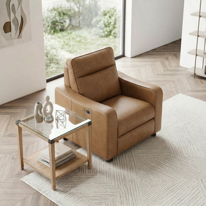 8368BRW-A2PW Power Reclining Chair with Curved Track Arms - 8368BRW-A2PW