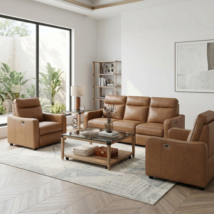8368BRW-A2PW Power Reclining Chair with Curved Track Arms - 8368BRW-A2PW