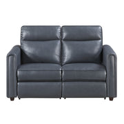 8368NVY-2A1PW* (4)Power Double Reclining Love Seat with Rounded Track Arms - 8368NVY-2A1PW*