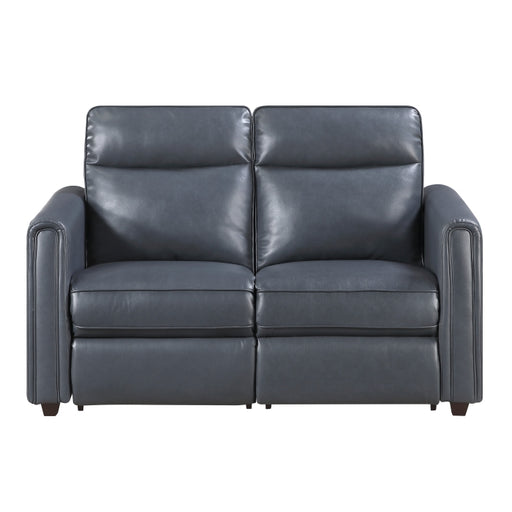 8368NVY-2A1PW* (4)Power Double Reclining Love Seat with Rounded Track Arms - 8368NVY-2A1PW*