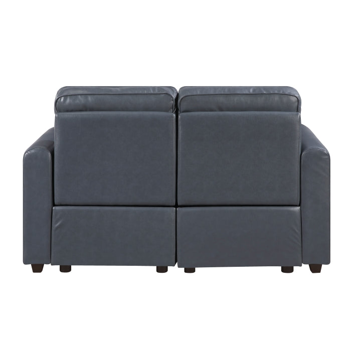 8368NVY-2A1PW* (4)Power Double Reclining Love Seat with Rounded Track Arms - 8368NVY-2A1PW*