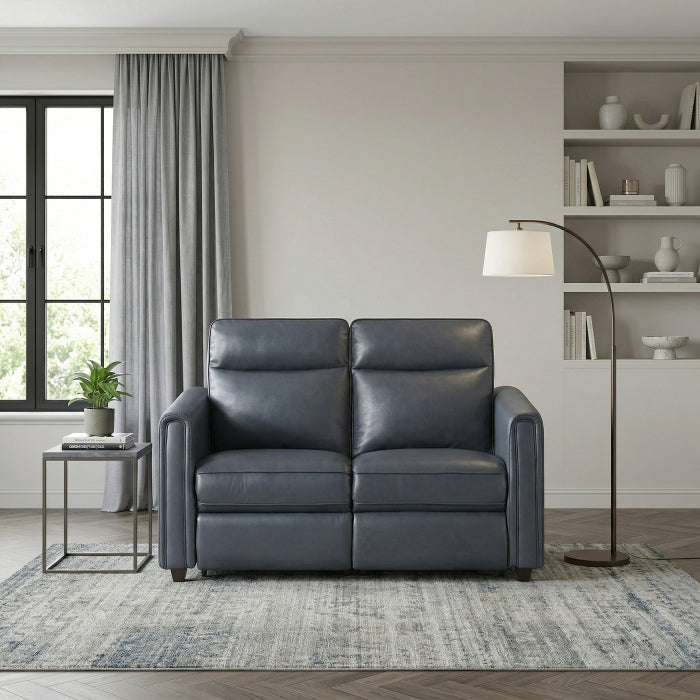 8368NVY-2A1PW* (4)Power Double Reclining Love Seat with Rounded Track Arms - 8368NVY-2A1PW*