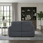 8368NVY-2A1PW* (4)Power Double Reclining Love Seat with Rounded Track Arms - 8368NVY-2A1PW*