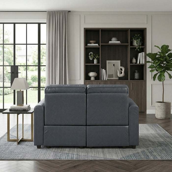 8368NVY-2A1PW* (4)Power Double Reclining Love Seat with Rounded Track Arms - 8368NVY-2A1PW*