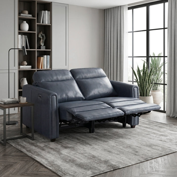 8368NVY-2A1PW* (4)Power Double Reclining Love Seat with Rounded Track Arms - 8368NVY-2A1PW*