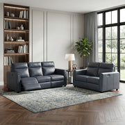 8368NVY-2A1PW* (4)Power Double Reclining Love Seat with Rounded Track Arms - 8368NVY-2A1PW*