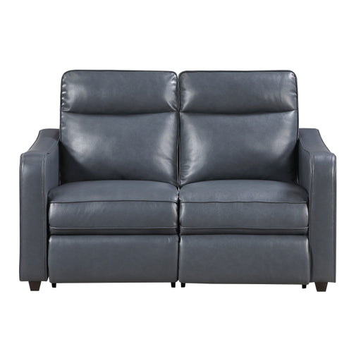 8368NVY-2A2PW* (4)Power Double Reclining Love Seat with Curved Track Arms - 8368NVY-2A2PW*