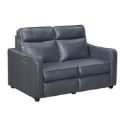 8368NVY-2A2PW* (4)Power Double Reclining Love Seat with Curved Track Arms - 8368NVY-2A2PW*
