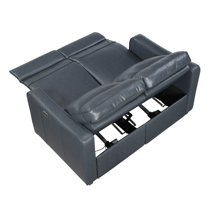 8368NVY-2A2PW* (4)Power Double Reclining Love Seat with Curved Track Arms - 8368NVY-2A2PW*
