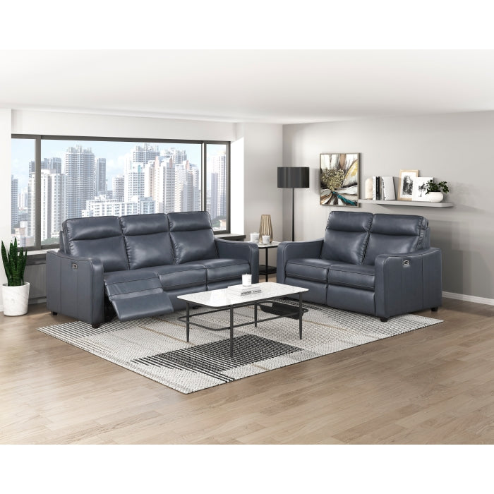 8368NVY-2A2PW* (4)Power Double Reclining Love Seat with Curved Track Arms - 8368NVY-2A2PW*