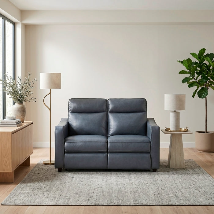 8368NVY-2A2PW* (4)Power Double Reclining Love Seat with Curved Track Arms - 8368NVY-2A2PW*