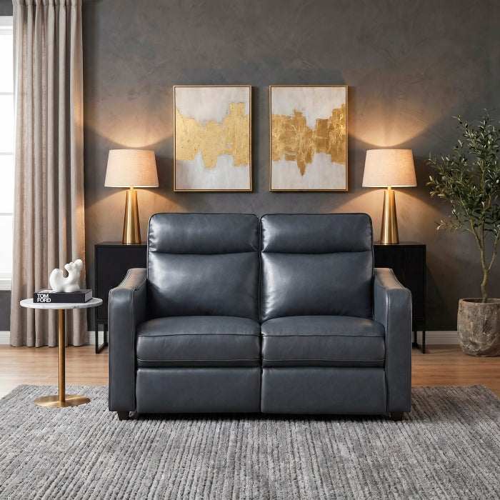 8368NVY-2A2PW* (4)Power Double Reclining Love Seat with Curved Track Arms - 8368NVY-2A2PW*