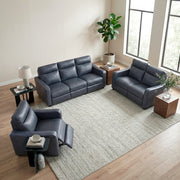 8368NVY-2A2PW* (4)Power Double Reclining Love Seat with Curved Track Arms - 8368NVY-2A2PW*