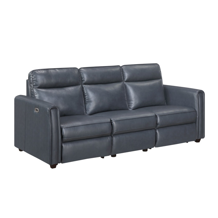 8368NVY-3A1PW* (5)Power Double Reclining Sofa with Rounded Track Arms - 8368NVY-3A1PW*