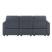 8368NVY-3A1PW* (5)Power Double Reclining Sofa with Rounded Track Arms - 8368NVY-3A1PW*
