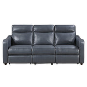 8368NVY-3A2PW* (5)Power Double Reclining Sofa with Curved Track Arms - 8368NVY-3A2PW*