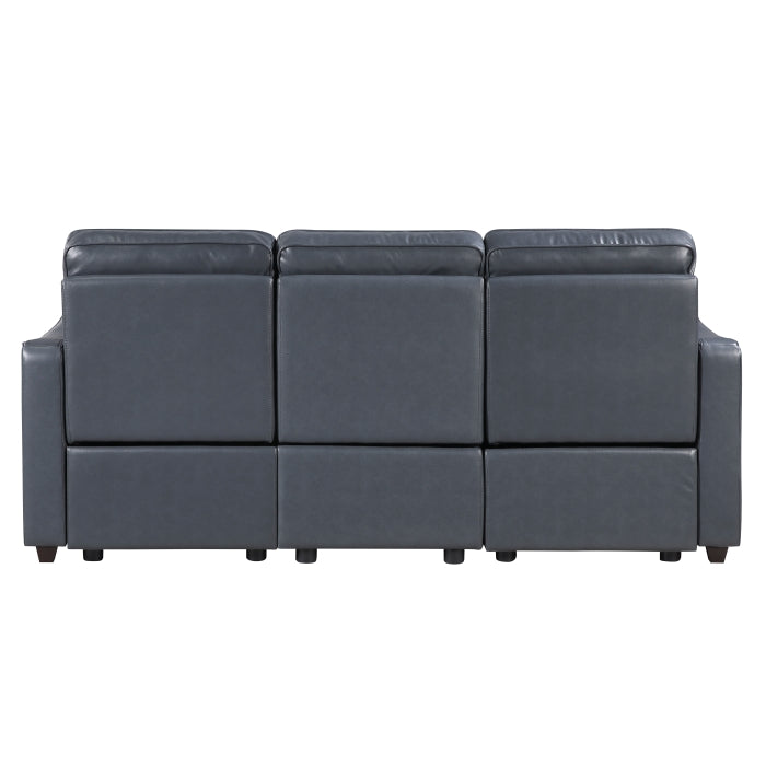 8368NVY-3A2PW* (5)Power Double Reclining Sofa with Curved Track Arms - 8368NVY-3A2PW*