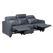 8368NVY-3A2PW* (5)Power Double Reclining Sofa with Curved Track Arms - 8368NVY-3A2PW*
