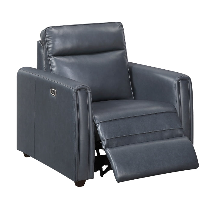 8368NVY-A1PW Power Reclining Chair with Rounded Track Arms - 8368NVY-A1PW